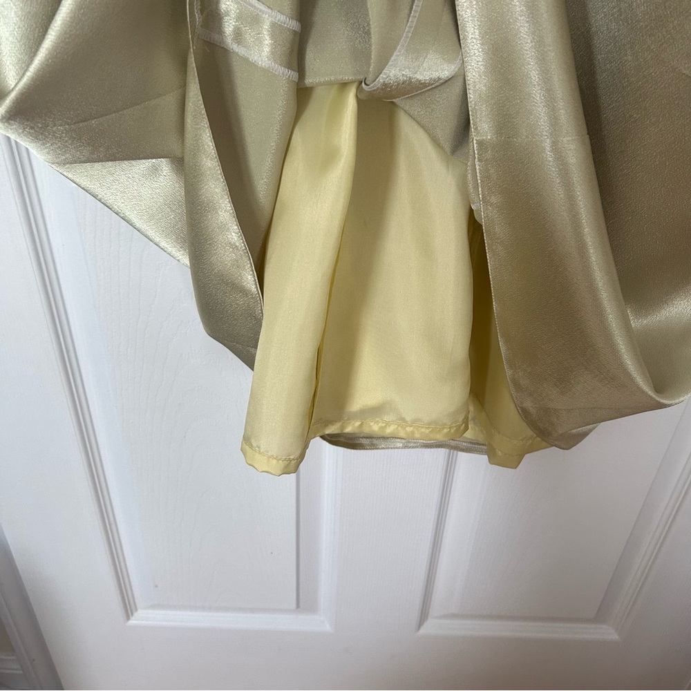 Vintage Y2K Green Champagne Satin Maxi Dress - Picture 7 of 9